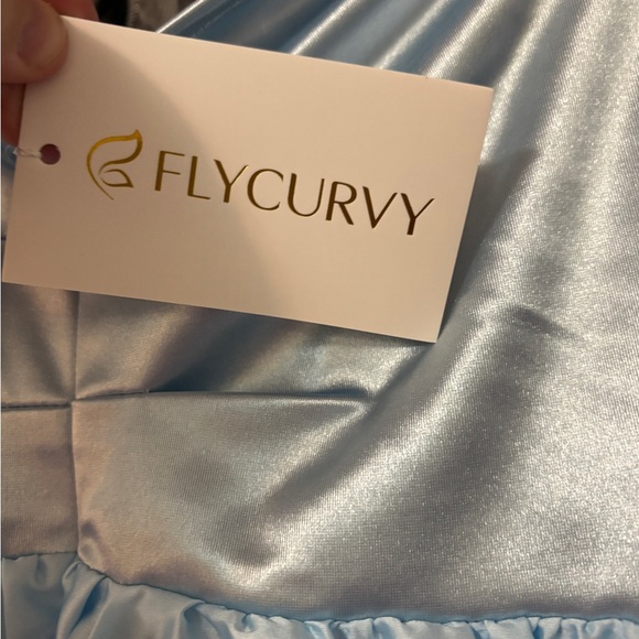 Flycurvy powder blue floral strapless gown 22 - Picture 6 of 13